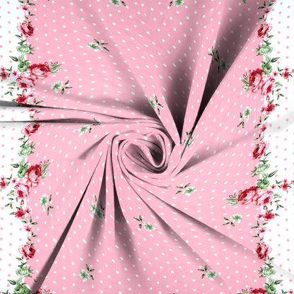 Super Soft Glace Cotton All Round Elastic Fitted Double Bed Bedsheet with 2 Pillow Covers-72x78x8