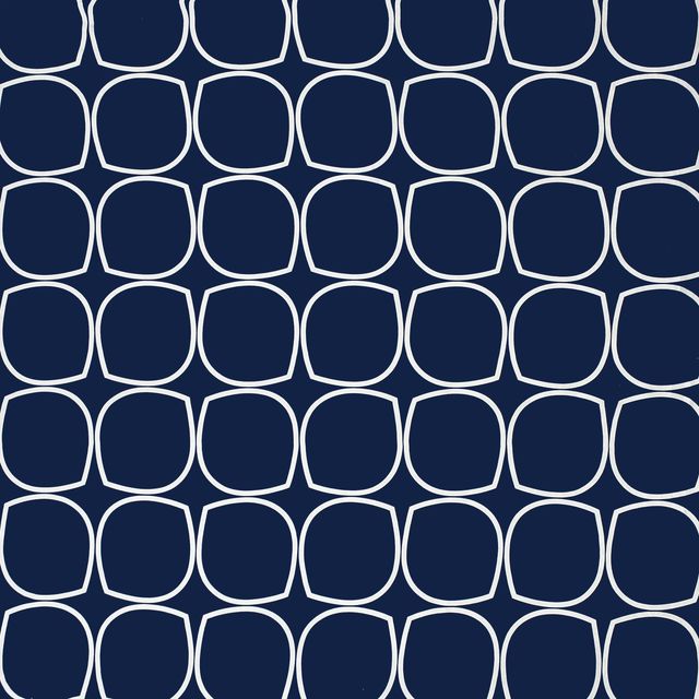 Pattern of white outlined shapes on a blue background